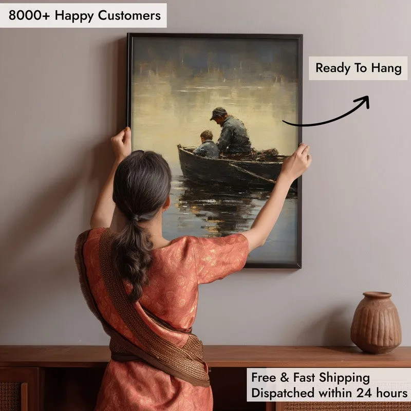 Father & Son Archival Canvas Wall Art - Black Frame media 6