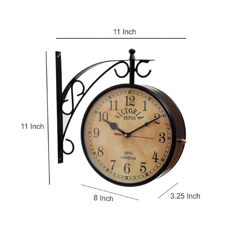 Dolva Double Sided Station Clock - Black & Beige media 6
