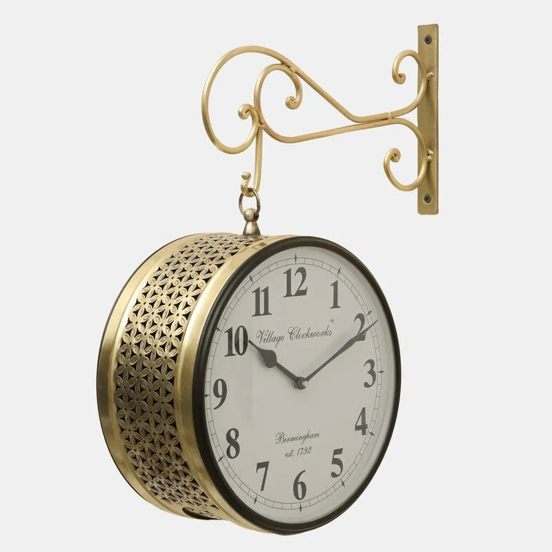Platform Precision Double - Sided Vintage Wall Clock - Gold media 7
