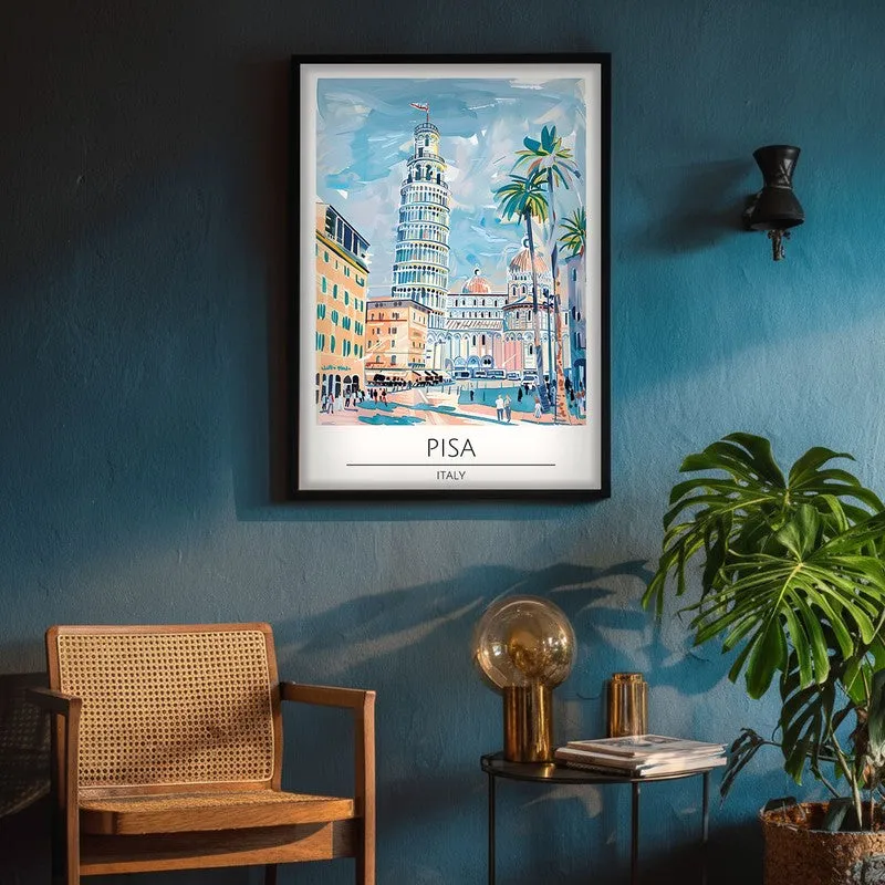 Vintage Pisa Framed Canvas Wall Painting media 4