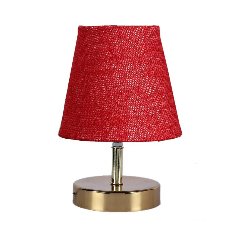 Alba Jute Table Lamp - Maroon,Gold media 3