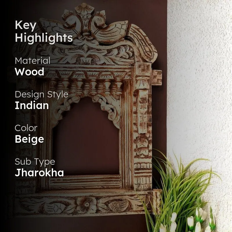 Mayoor Jharokha Wooden Wall Accent media 2