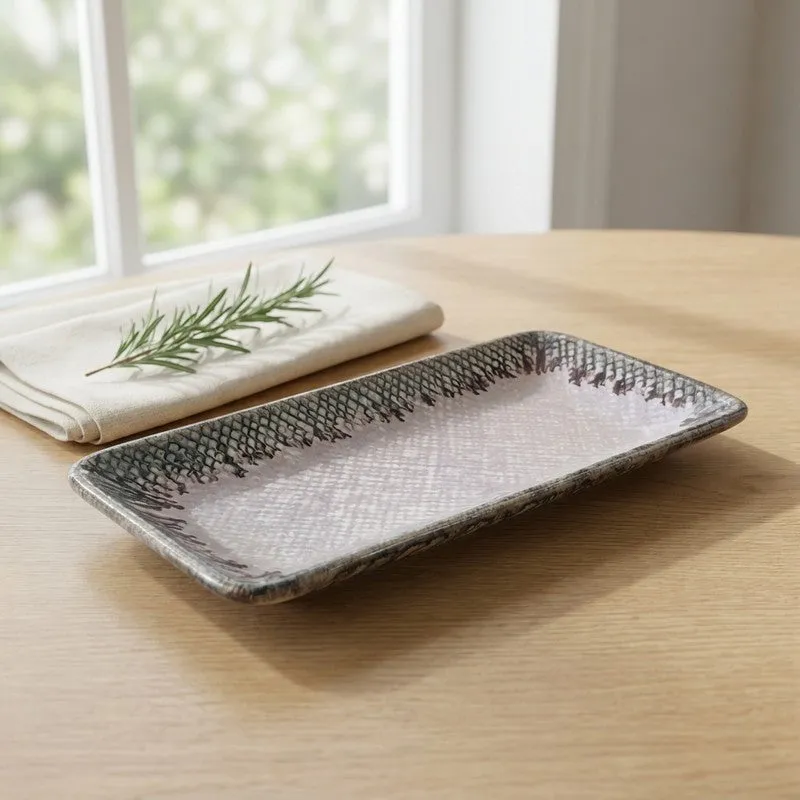 Ceramic Rectangular Platter - Pink media 1
