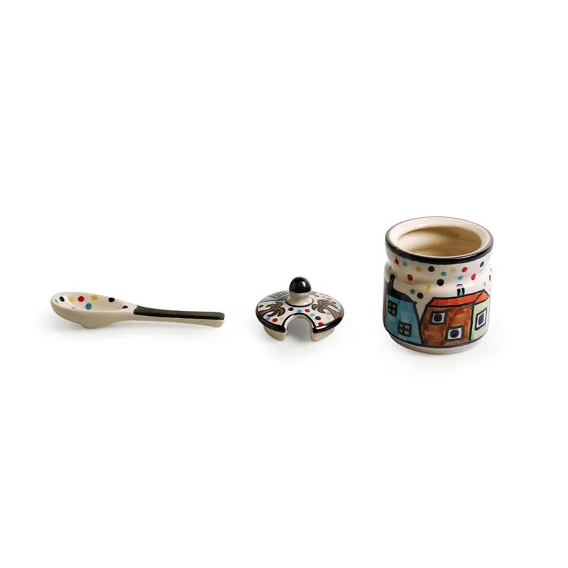 Coastal Cottage Handpainted Ceramic Jar (280 ML) - Four Piece Set media 5