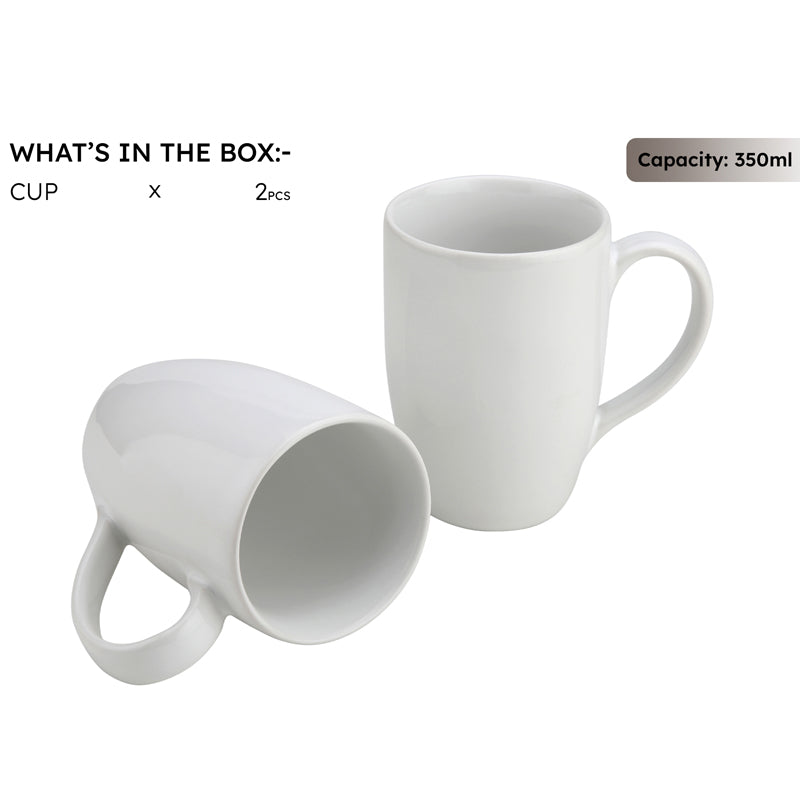 Kopi Ceramic Coffee Mug (White/350 mL Each) - Set Of Two media 5