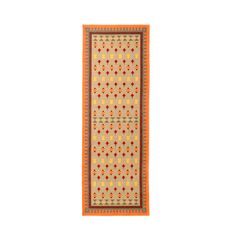 Orvane Cotton Runner Rug - Orange, Beige