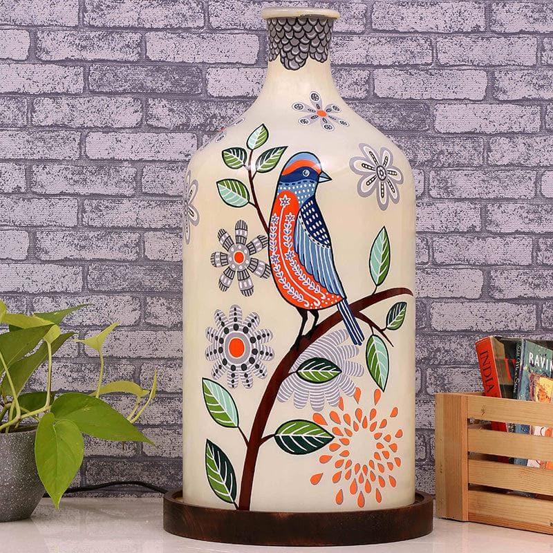 Nature Bloom Hand Painted Glass Table Lamp - Multicolor media 3