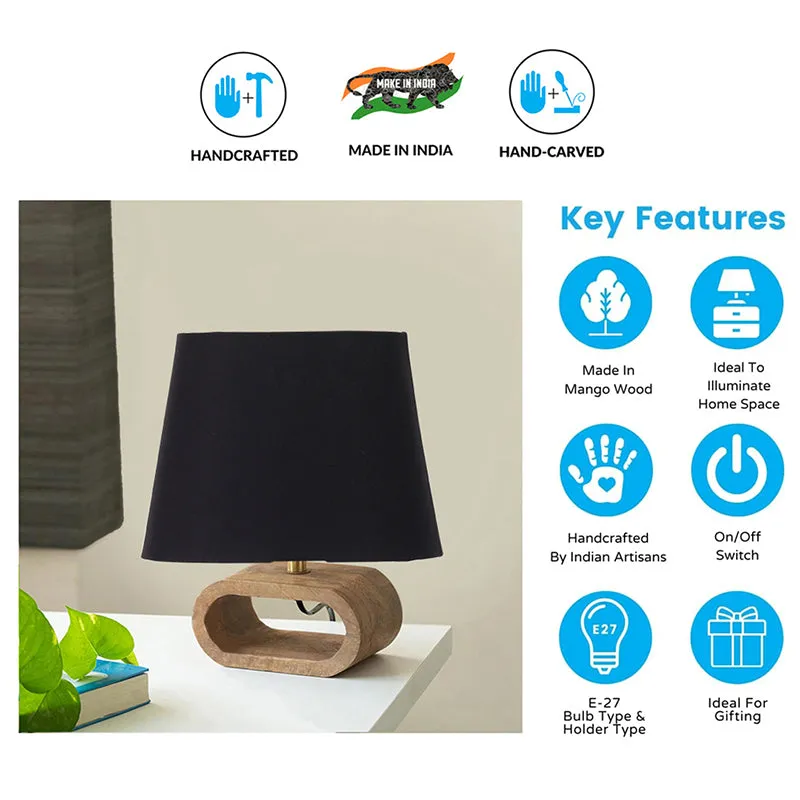 Adagio Wooden Table Lamp - Black,Brown media 5