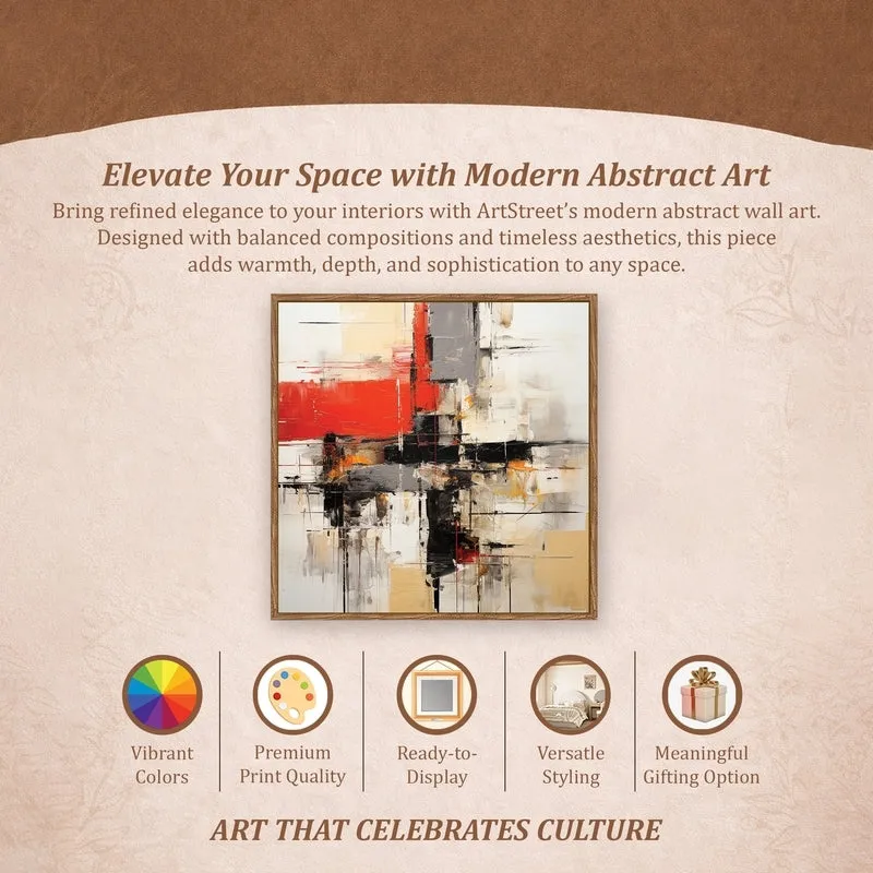 Abstract Strokes Canvas Wall Art With Frame media 5