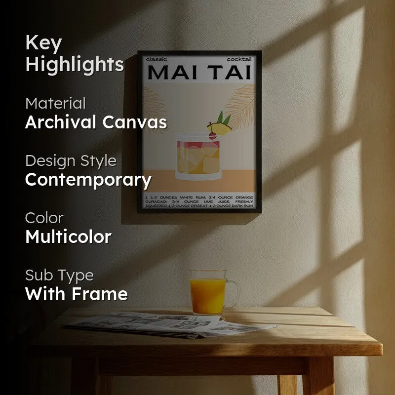 MaiTai Archival Canvas Wall Art - Black media 2
