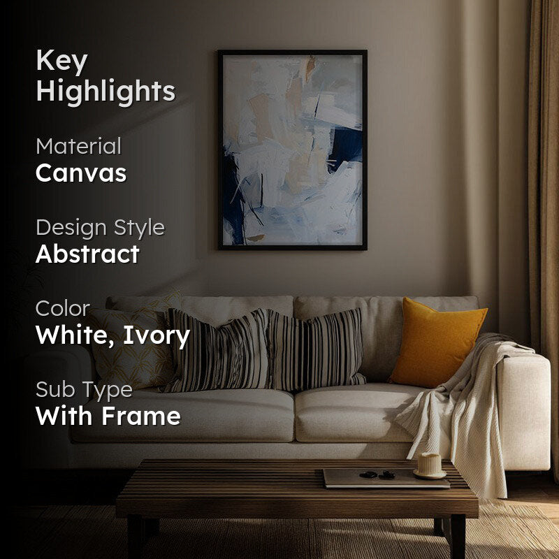 Ultramarine Flux Framed Canvas Wall Painting media 2