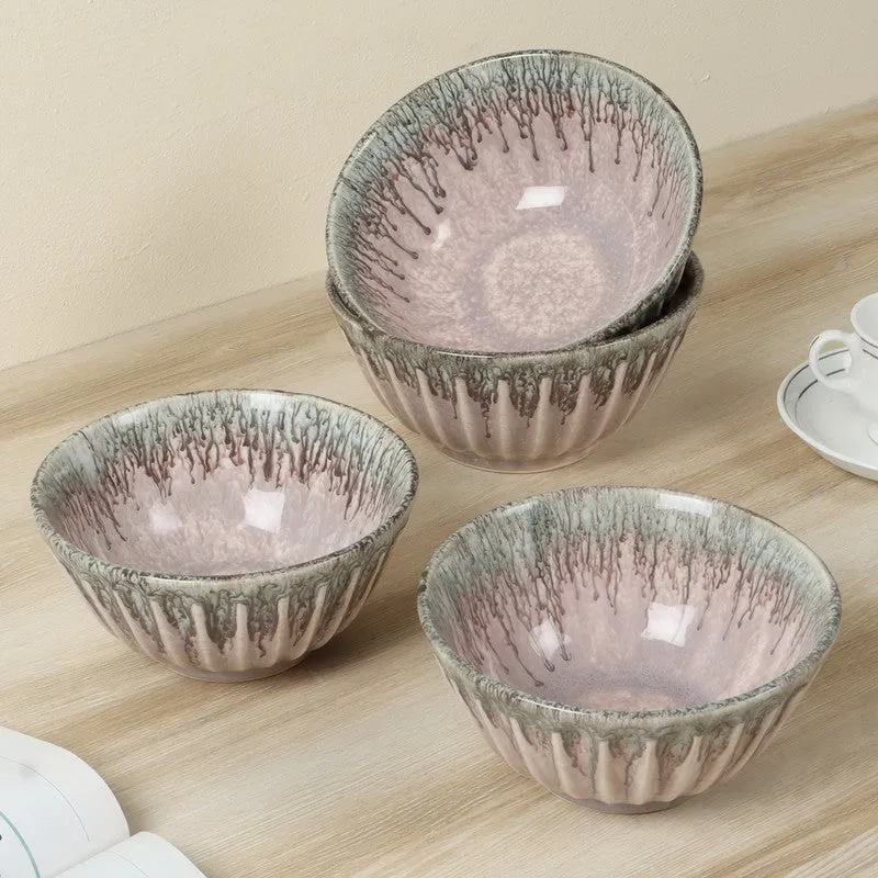 Elantra Feast Serving Bowl (Pink,700 mL Each) - Set Of Four media 1