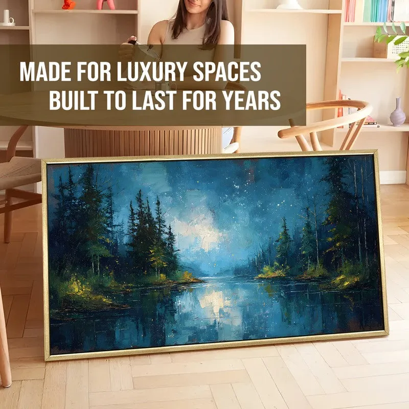 Celestial Lake Canvas Wall Painting With Frame media 5