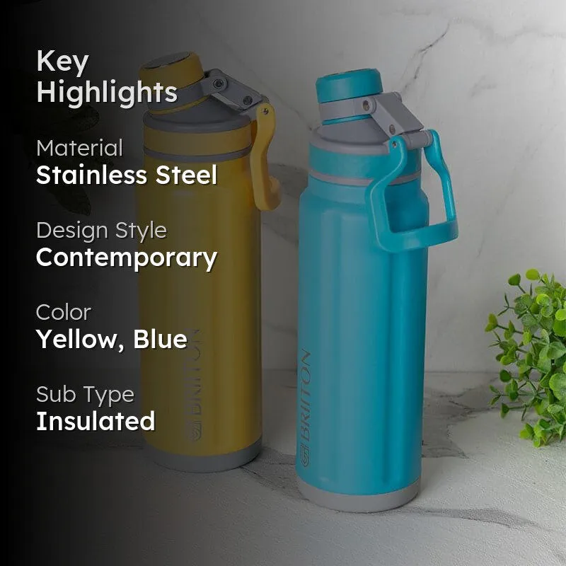 Aqua Alchemy Hot & Cold Thermos Water Bottle (Yellow & Blue, 750 mL Each) - Set Of Two media 2