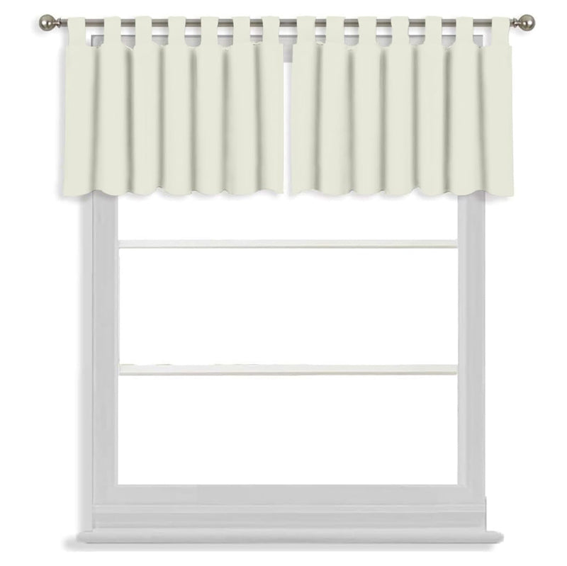 Tab Tale Flat Curtain Valance (Ivory) - Set Of Two media 3