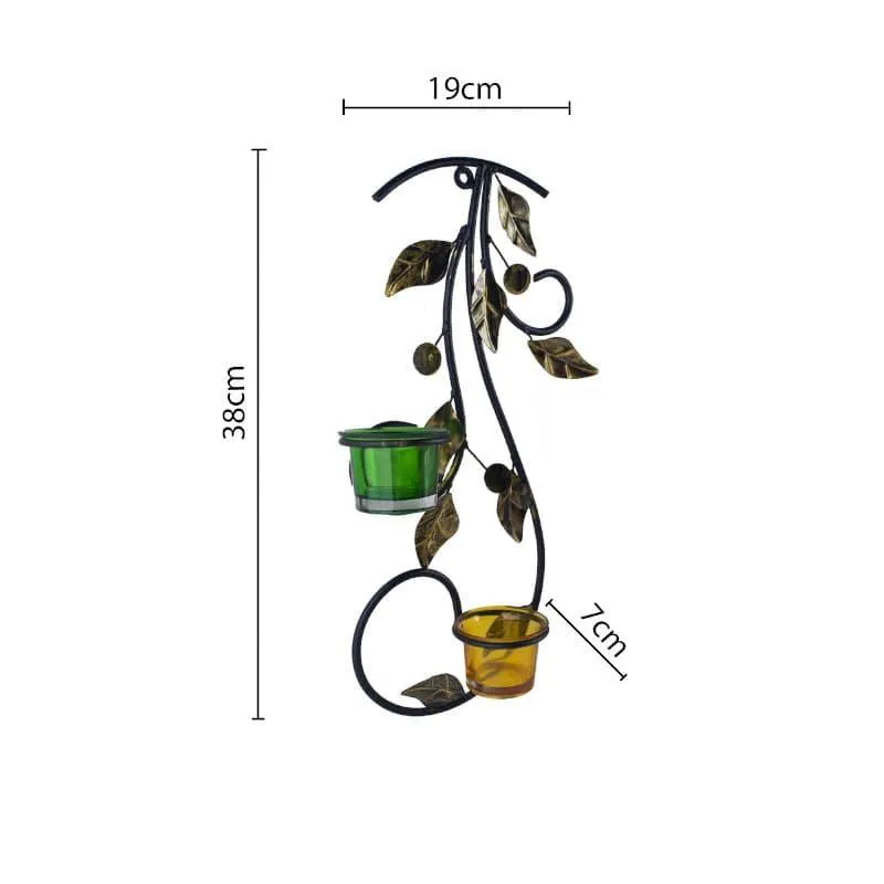 Leafy Vine Luminaire Candle Holder - Green & Yellow media 4