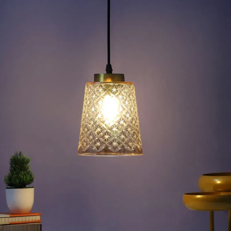 Elysian Glow Glass & Metal Ceiling Lamp media 4