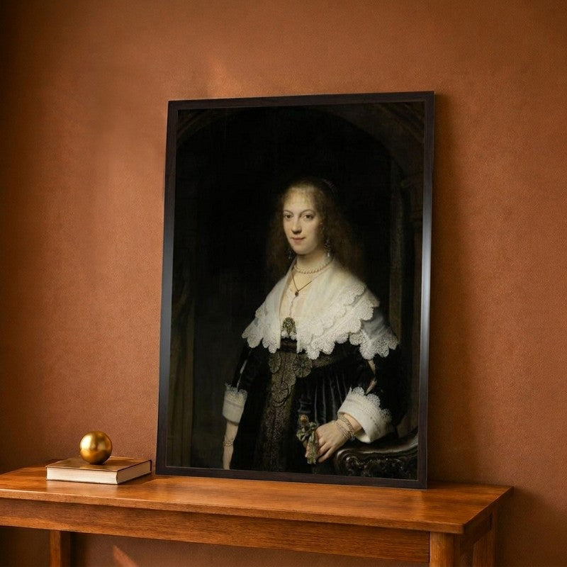 Portrait Of A Woman Possibly Maria Trip 1639 Canvas Wall Painting - 9 x 12 Inches