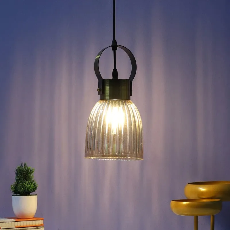 Auric Ribbed Glass Hanging Lamp media 4