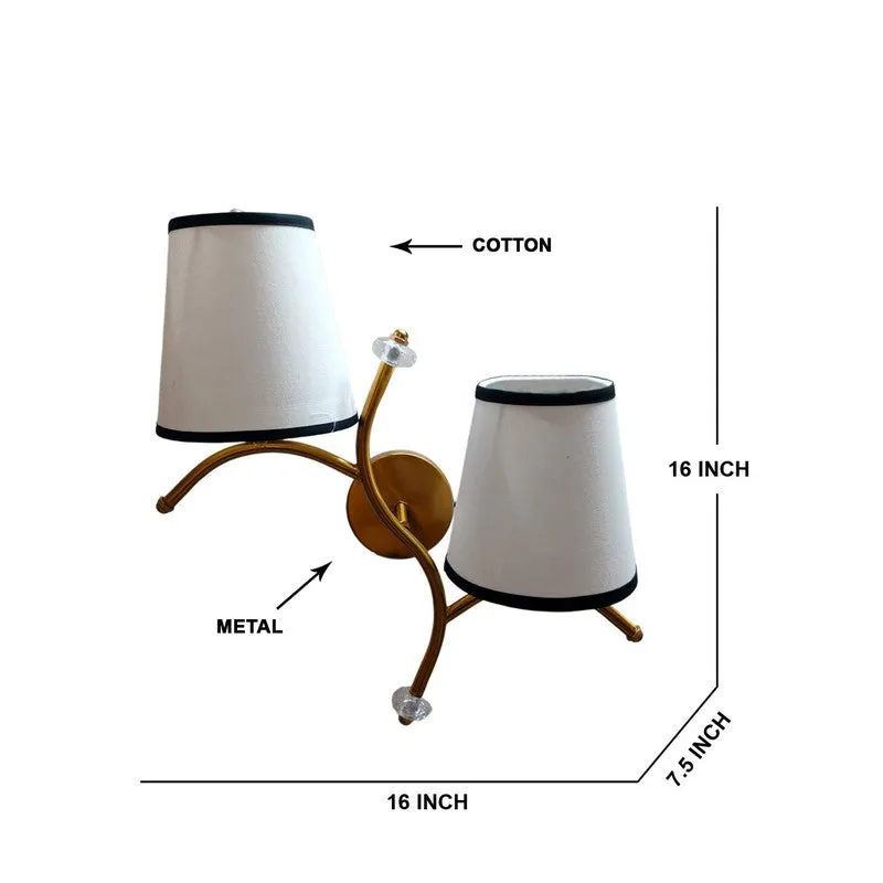 GlowStem Twin Cotton Wall Lamp - White & Black media 8