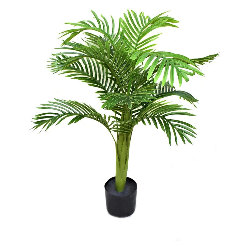 AuraLeaf Artificial Areca Plant With Black Plastic Pot - 3 Feet media 4