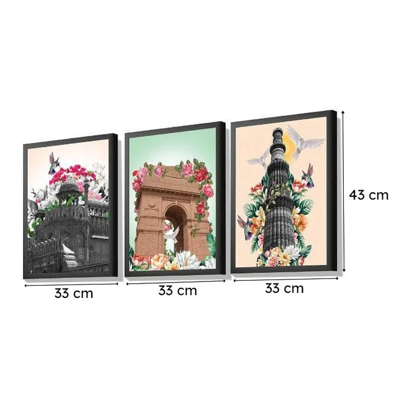 The Marvellous Heritage Framed Paper Wall Painting - Set Of Three media 5