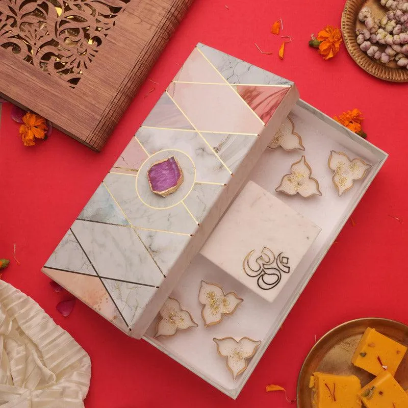 Mithuna Om Marble Festive Gift Box media 1