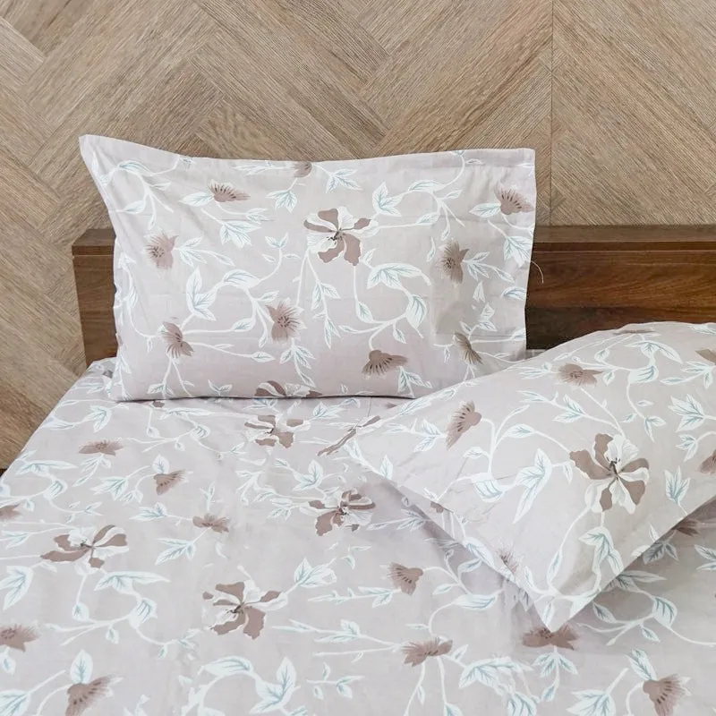 Carmilla Floral Cotton Bedsheet (Brown) - 180 TC media 4