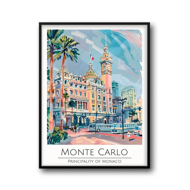 Vintage Monte Carlo Framed Canvas Wall Painting media 5