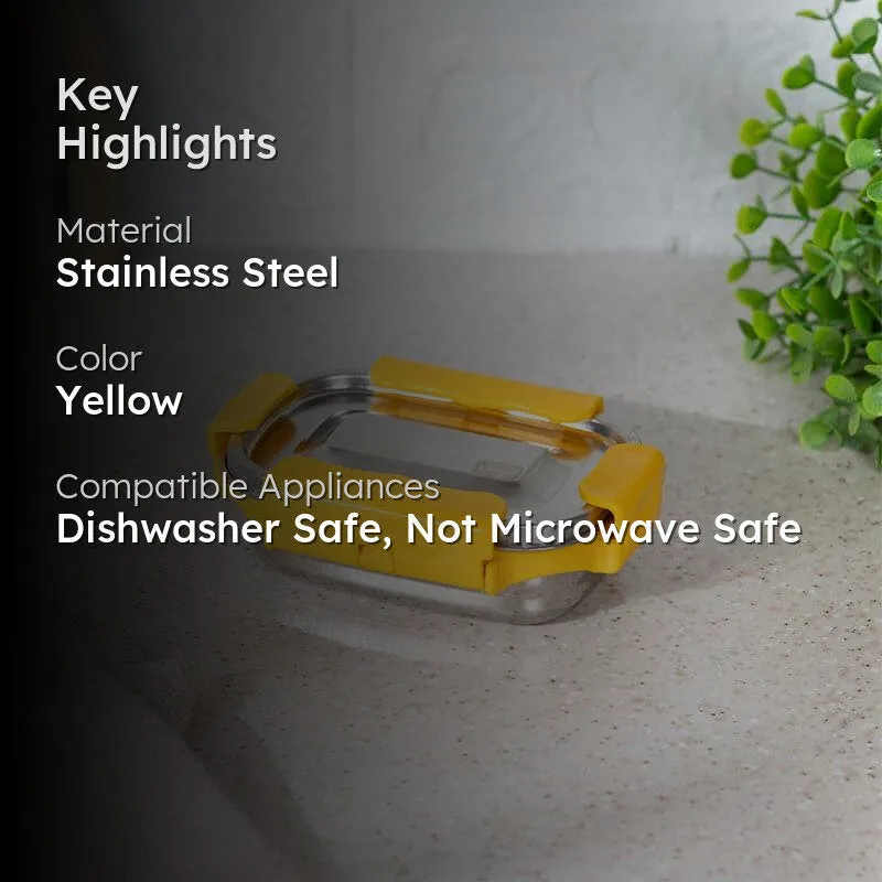 Savory Insulated Steel Lunch Box (Yellow) - 150 mL media 2