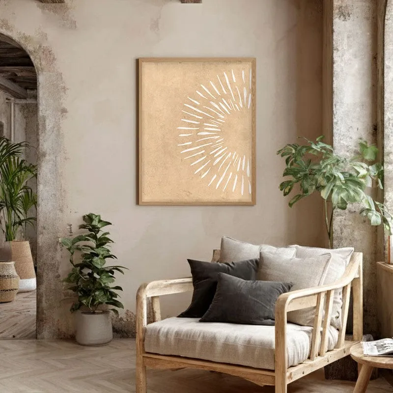 Golden Radiance Canvas Wall Painting With Brown Frame media 5