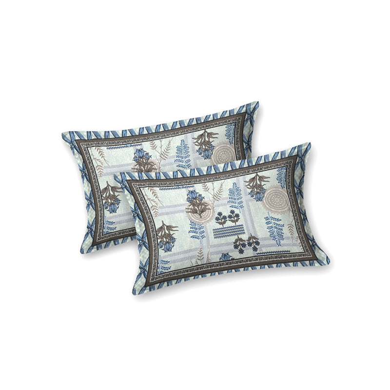 Jardin Joy Floral Cotton  Bedsheet (Blue) - 140 TC media 8