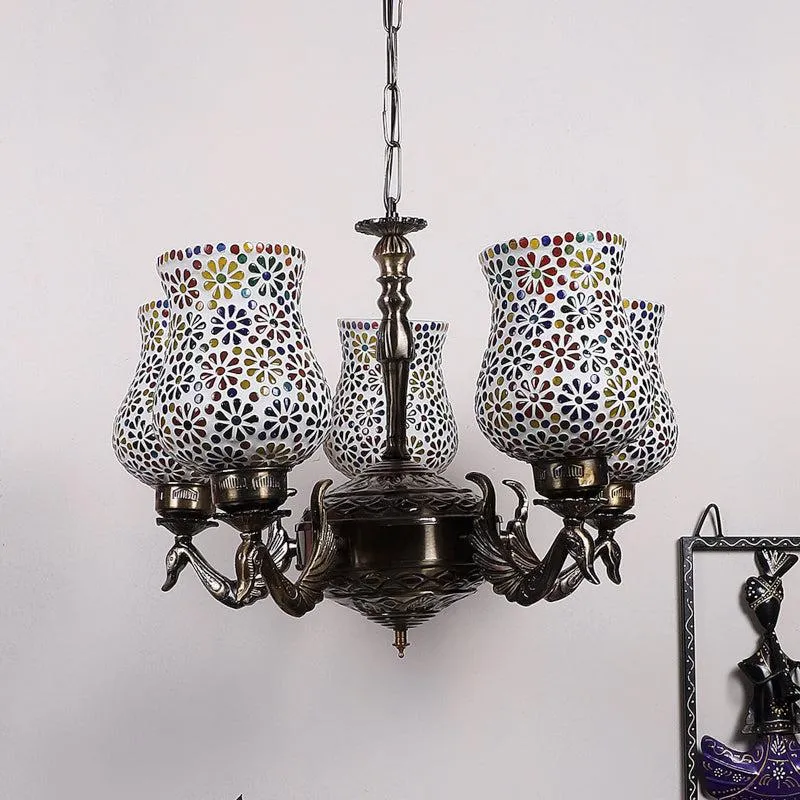 Ervo Mayoora Mosaic Golden Antique Ceiling Lamp media 3