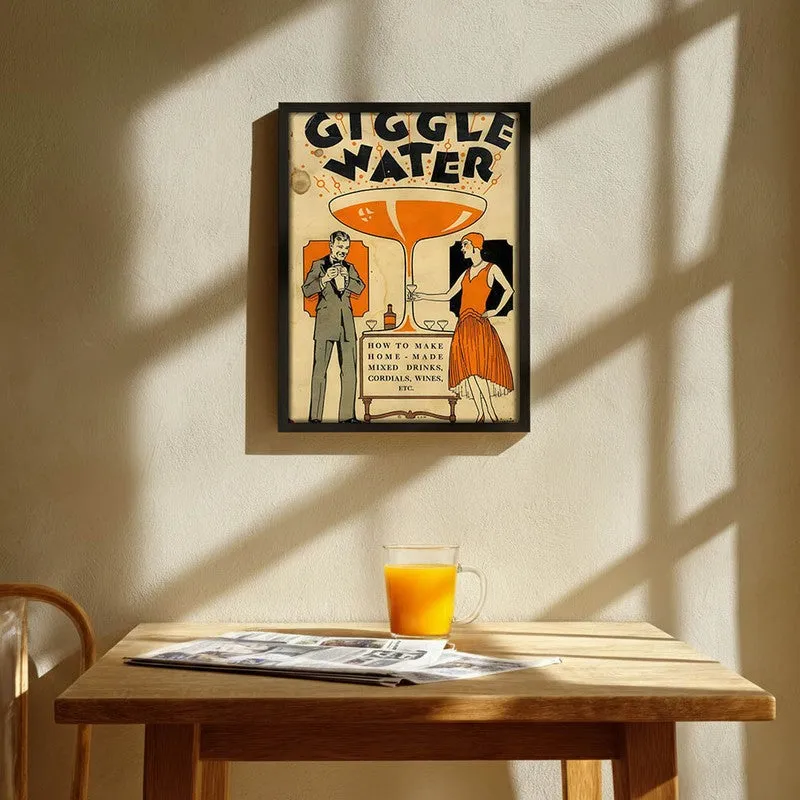 Giggle Water Archival Canvas Wall Art - Black media 1