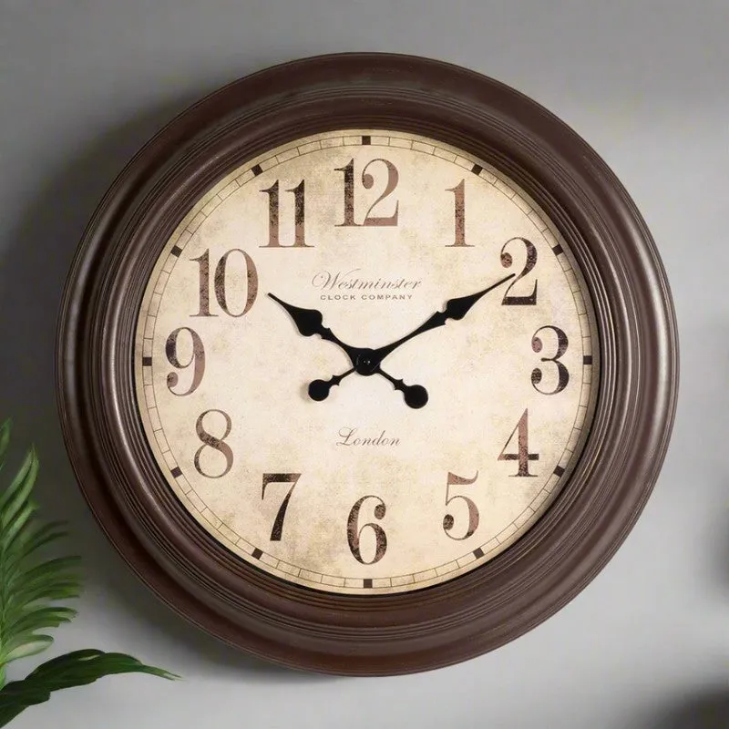 Homestead Round Wall Clock - Brown media 3