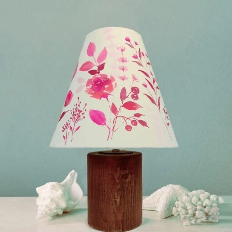 Trigo Flora Cone Handpainted Fabric Table Lamp - Multicolor media 3