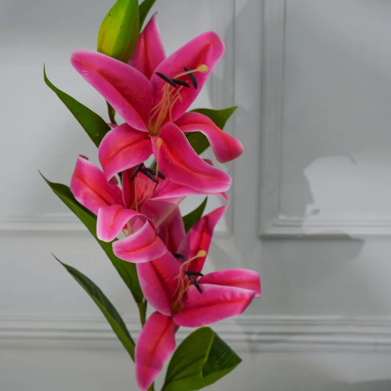 Faux Lily Flower Stick (Pink) - 39 CM media 4