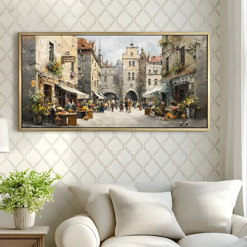Townscape Canvas Wall Painting With Frame media 4