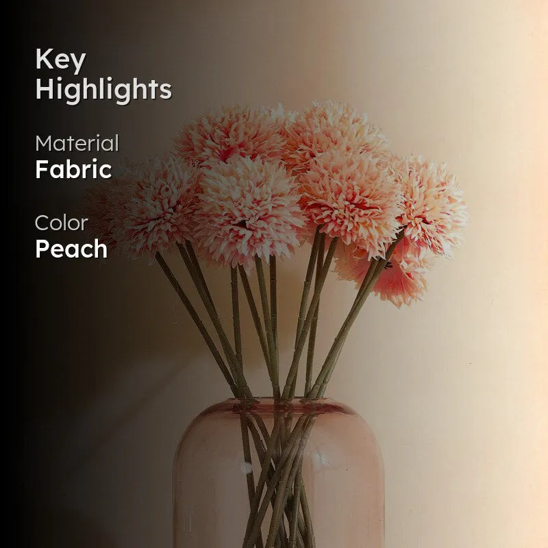 Artificial Realistic Chrysanthemum Flower Stick (Peach) - Set Of Six media 2