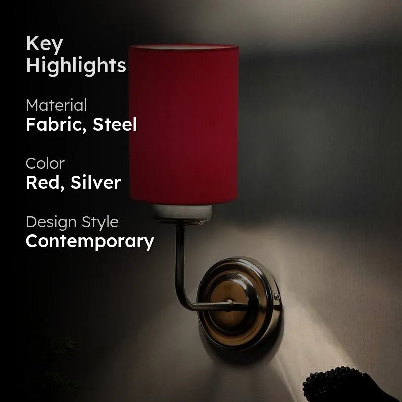 Biyox Cylindrical Fabric Wall Lamp - Red media 2