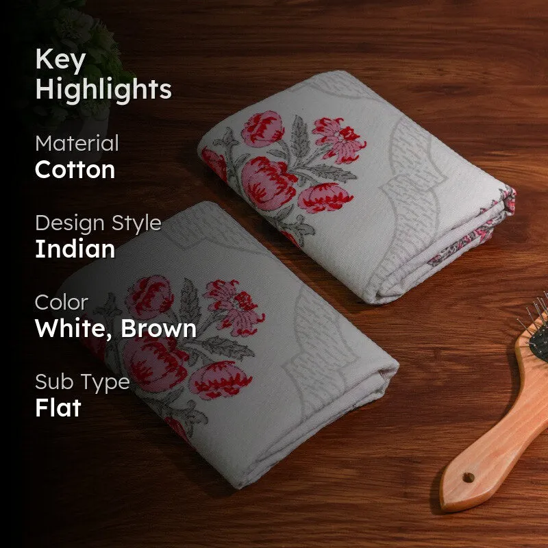 Flora Drift Cotton Hand Towel (Brown) - Set Of Two media 2