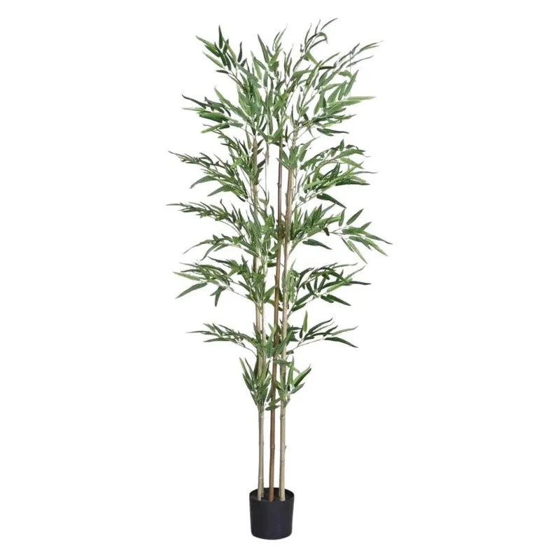 Artificial Bamboo Plant With Pot (Black) - 5.9 Feet media 6