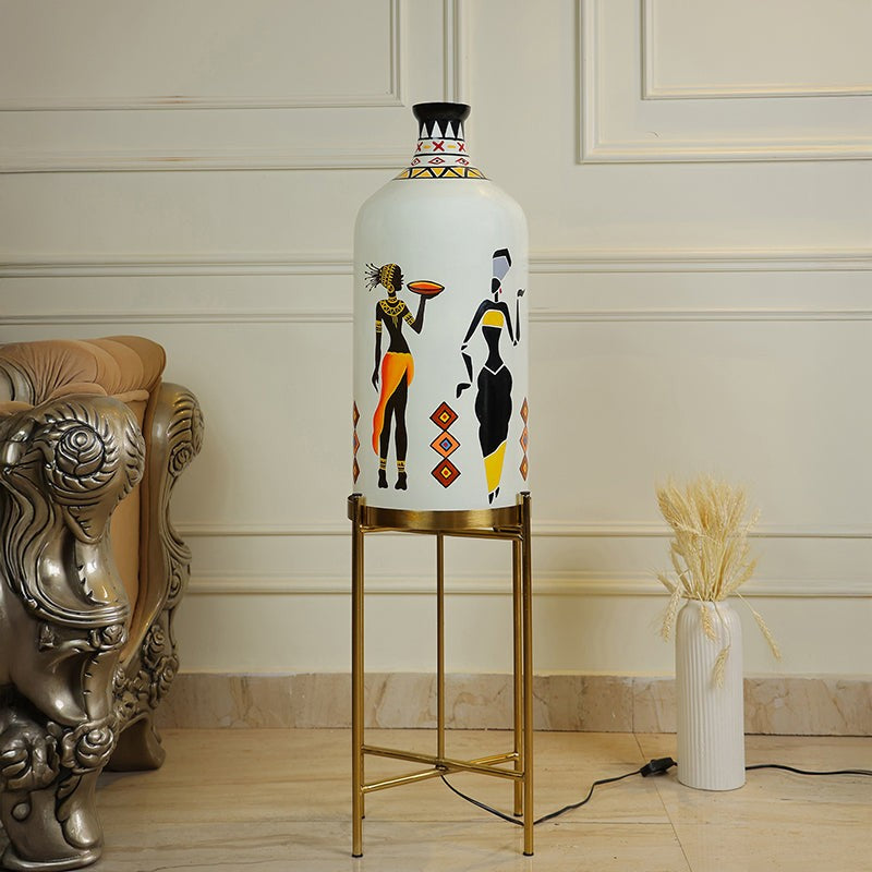 Brio Stand Hand Painted Metal & Glass Floor Lamp media 4