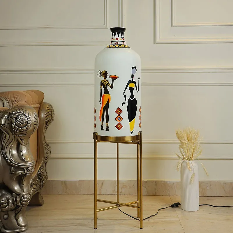 Brio Stand Hand Painted Metal & Glass Floor Lamp media 4