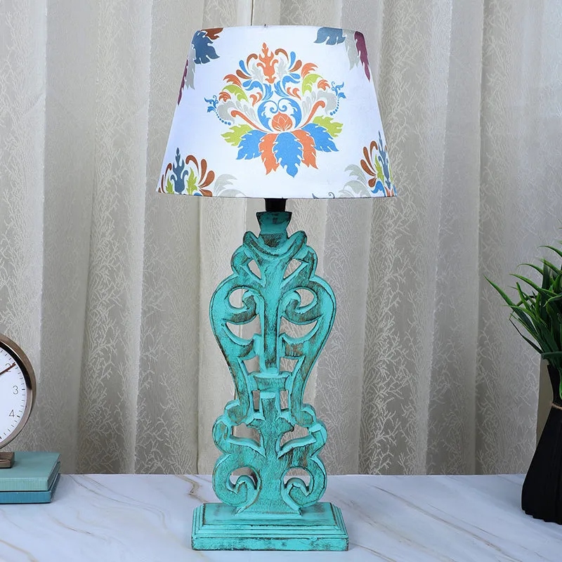 Nordlys Deco Printed Mango Wood Table Lamp - Multicolor media 2