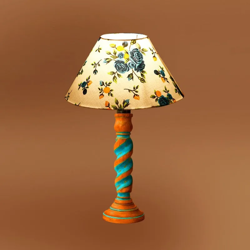 Elara Solin Floral Wooden Table Lamp - Multicolor media 7