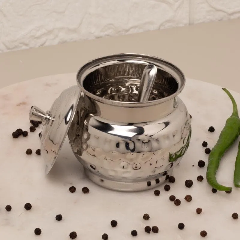 Vintage Charm Hammered Ghee Pot - 200 ML media 3