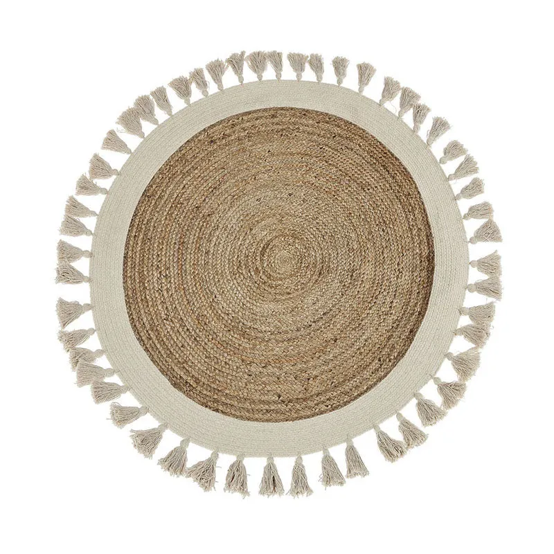 Boho Knot Braided Jute Area Rug media 1