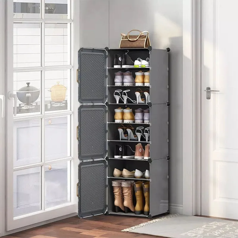 SlimSpace Grey Plastic & Metal Shoe Racks media 3