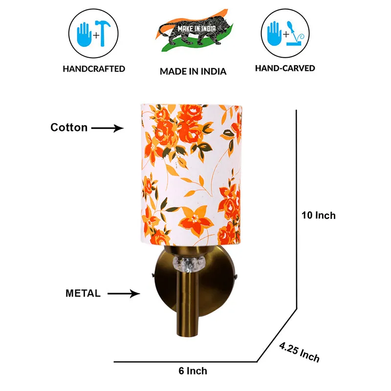 Garden Lights Cylindrical Steel & Cotton Wall Lamp - Orange media 6